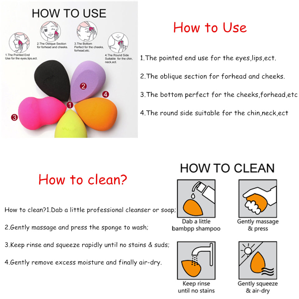 MAKEUP SPONGE AND BLENDER SET (5Pcs)